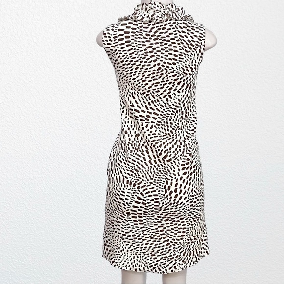 Vintage Linen Animal Print Mobwife Ruffled Kate Spade Classic Sheath Dress SZ XS - Picture 5 of 10
